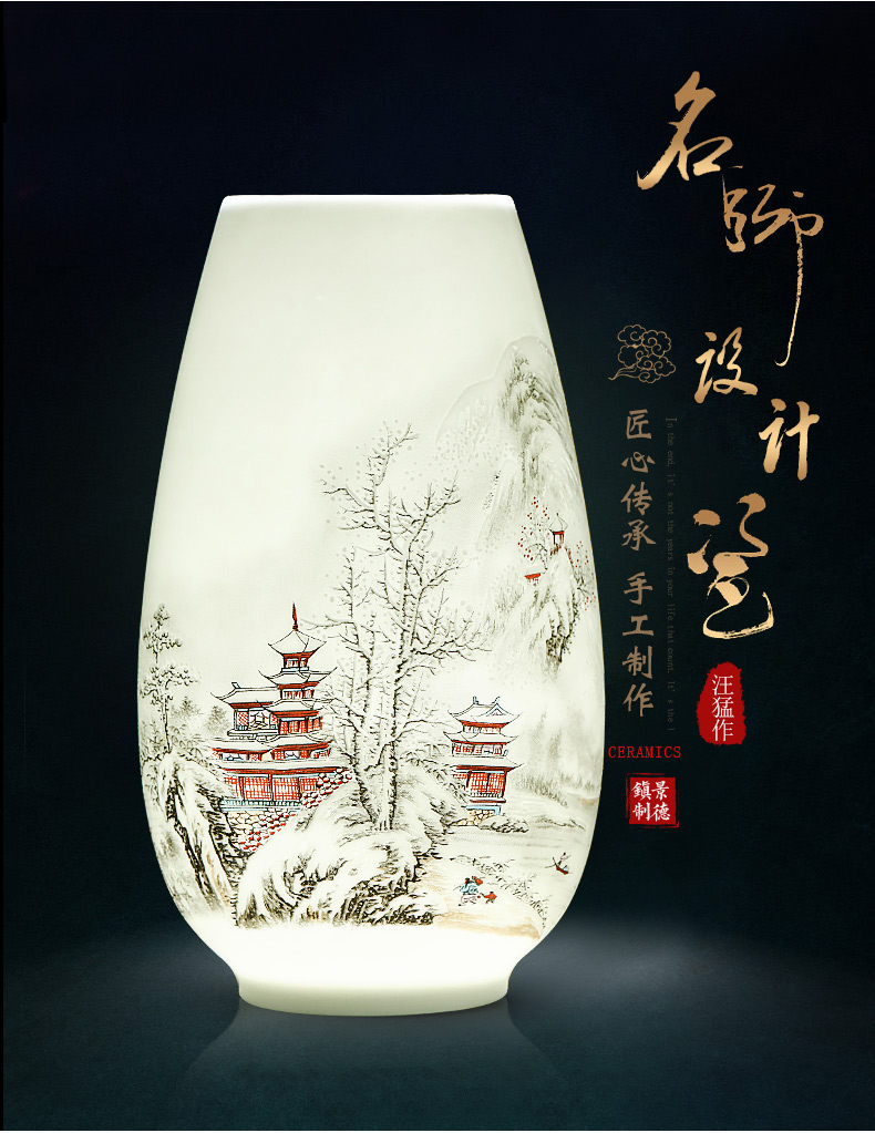 Jingdezhen ceramics floret bottle furnishing articles flower arranging the modern Chinese style household wine sitting room adornment handicraft decoration