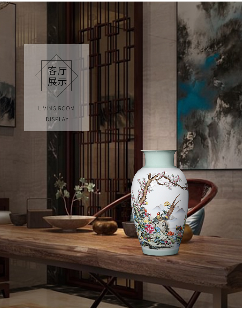 New Chinese style of jingdezhen ceramics powder enamel vase flower arranging I household furnishing articles, the sitting room porch decoration