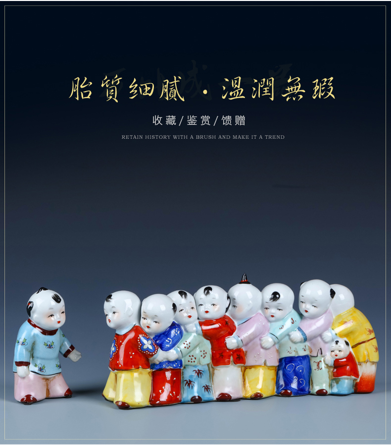 Jingdezhen porcelain dolls small creative home furnishing articles express character its sitting room decorates classic rural desktop