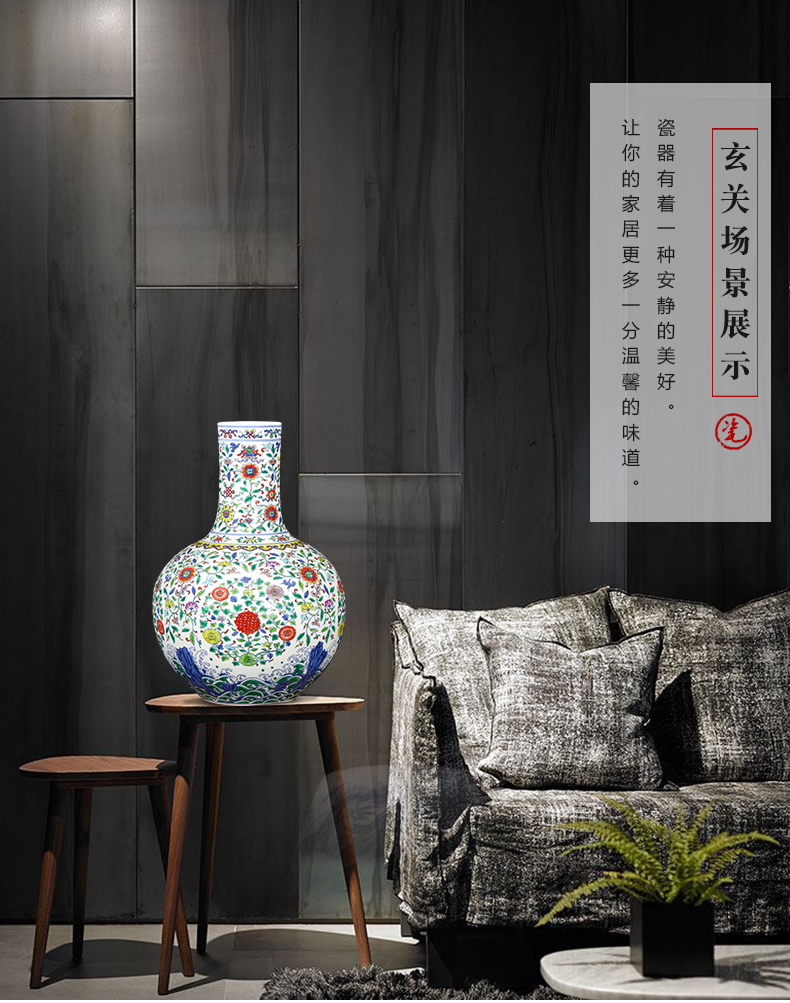 Jingdezhen ceramics imitation yongzheng hand - made color bucket vase Chinese style restoring ancient ways is the sitting room porch home furnishing articles