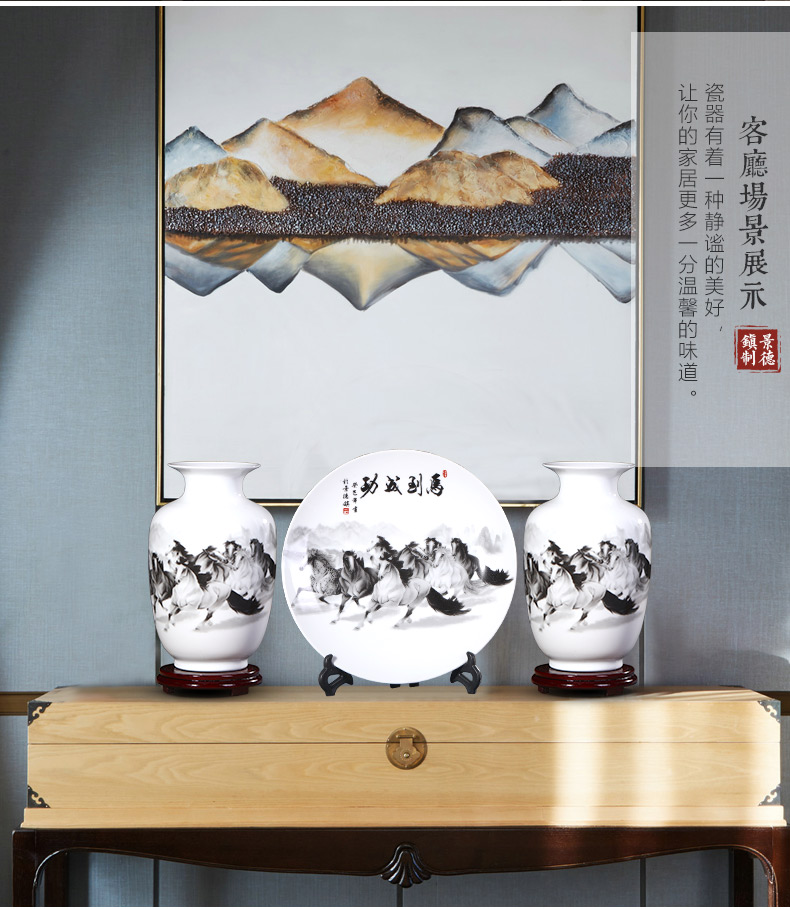 Rich ancient frame of jingdezhen ceramics vase home wine ark, adornment furnishing articles sitting room small handicraft decoration arranging flowers