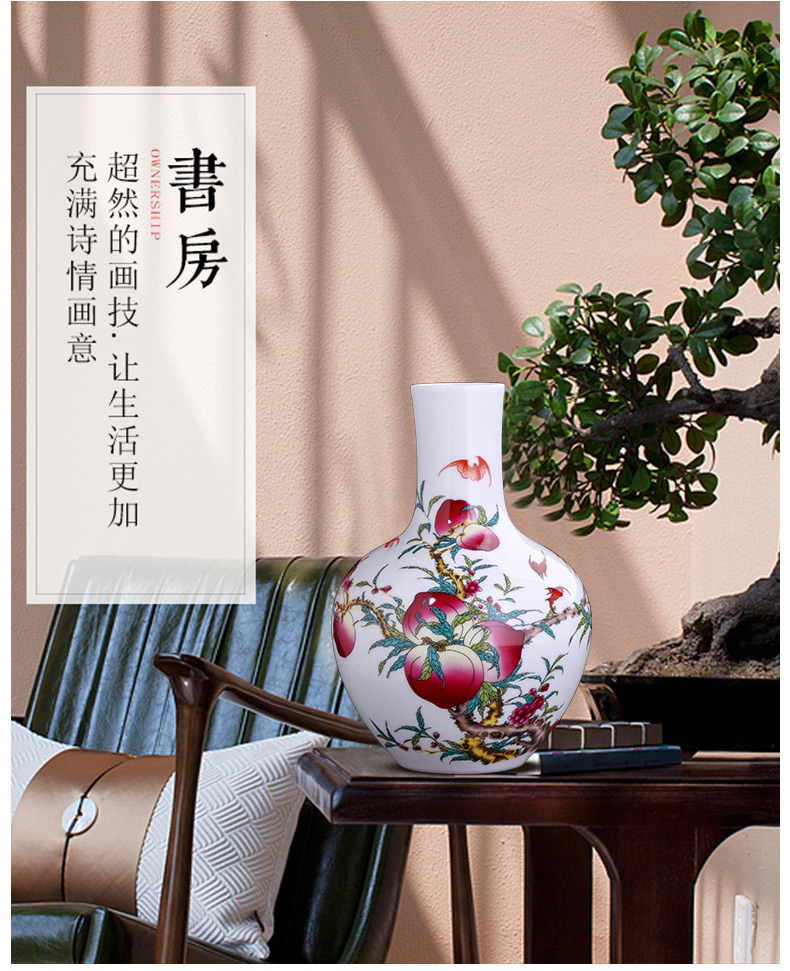 Jingdezhen ceramics live figure floret bottle home furnishing articles dried flower arranging flowers, Chinese style living room TV cabinet