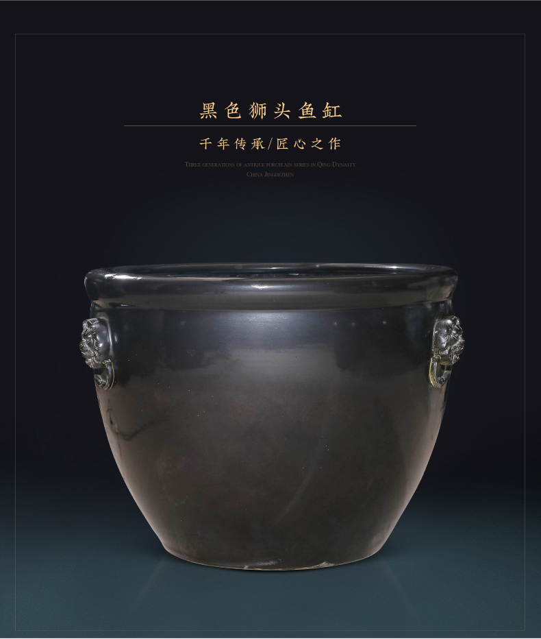 Jingdezhen ceramic aquarium large tank sitting room is suing garden water lily basin bowl LianHe cylinder extra large size large