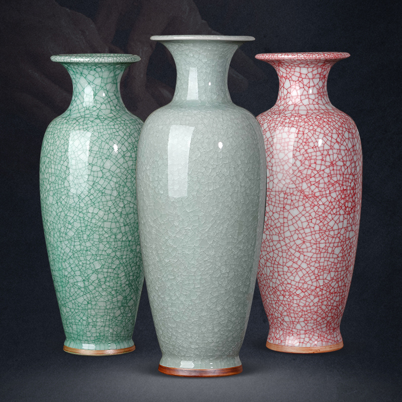 Archaize of jingdezhen ceramic up crack jun porcelain vase large Chinese ancient frame sitting room porch decorate furnishing articles