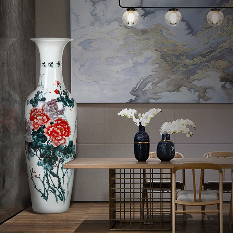 Jingdezhen ceramics riches and honour flowers Chinese penjing flower arranging large sitting room of large vase household ornaments
