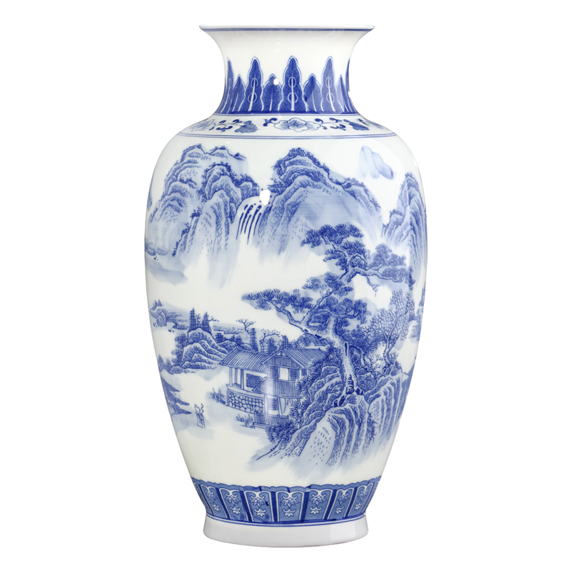 Jingdezhen ceramics antique blue and white porcelain vases, flower arrangement sitting room of Chinese style household adornment of TV ark, wine furnishing articles