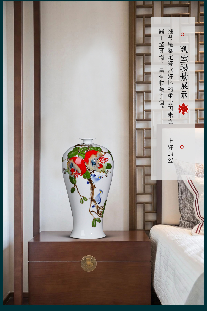 Jingdezhen hand - made ceramic vase furnishing articles of Chinese style household living room TV cabinet decoration flower arranging dried flowers large