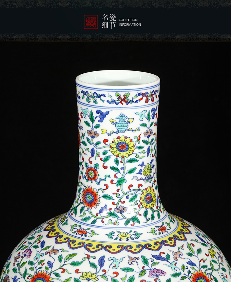 Jingdezhen ceramics imitation yongzheng hand - made color bucket vase Chinese style restoring ancient ways is the sitting room porch home furnishing articles