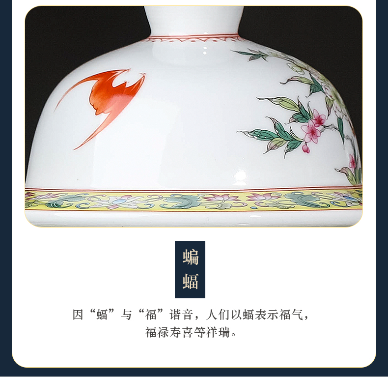 Jingdezhen ceramics nine peach figure general tank storage tank is Chinese style home furnishing articles sitting room TV ark, adornment