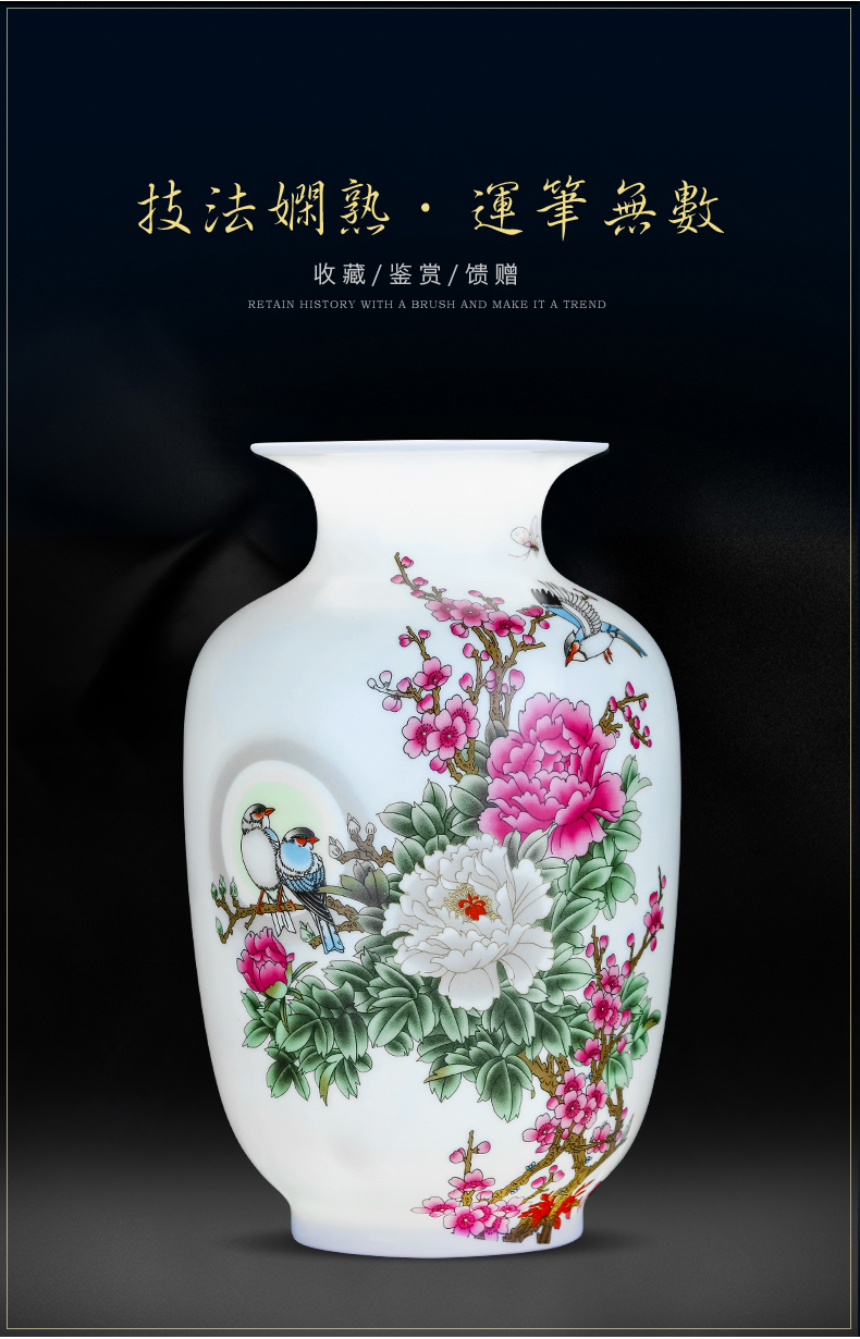 Jingdezhen ceramics flower arranging floret bottle furnishing articles of Chinese style living room TV ark, rich ancient frame home decoration arts and crafts