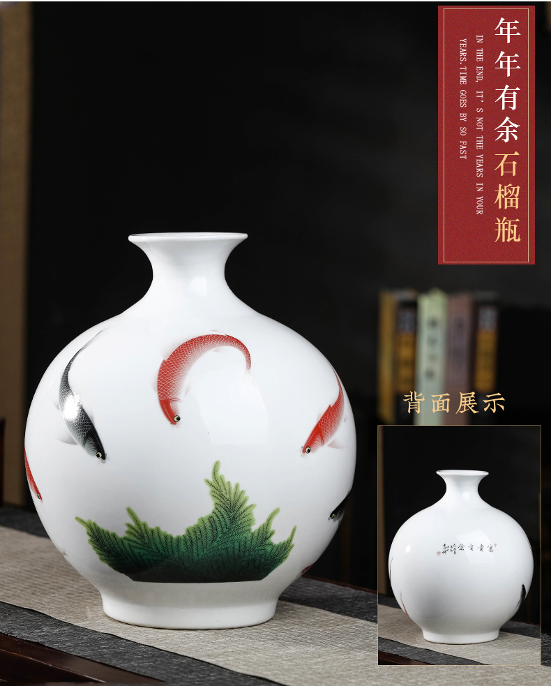 Jingdezhen ceramics powder enamel more vase furnishing articles year after year flower arranging new Chinese style living room home wine ark, adornment