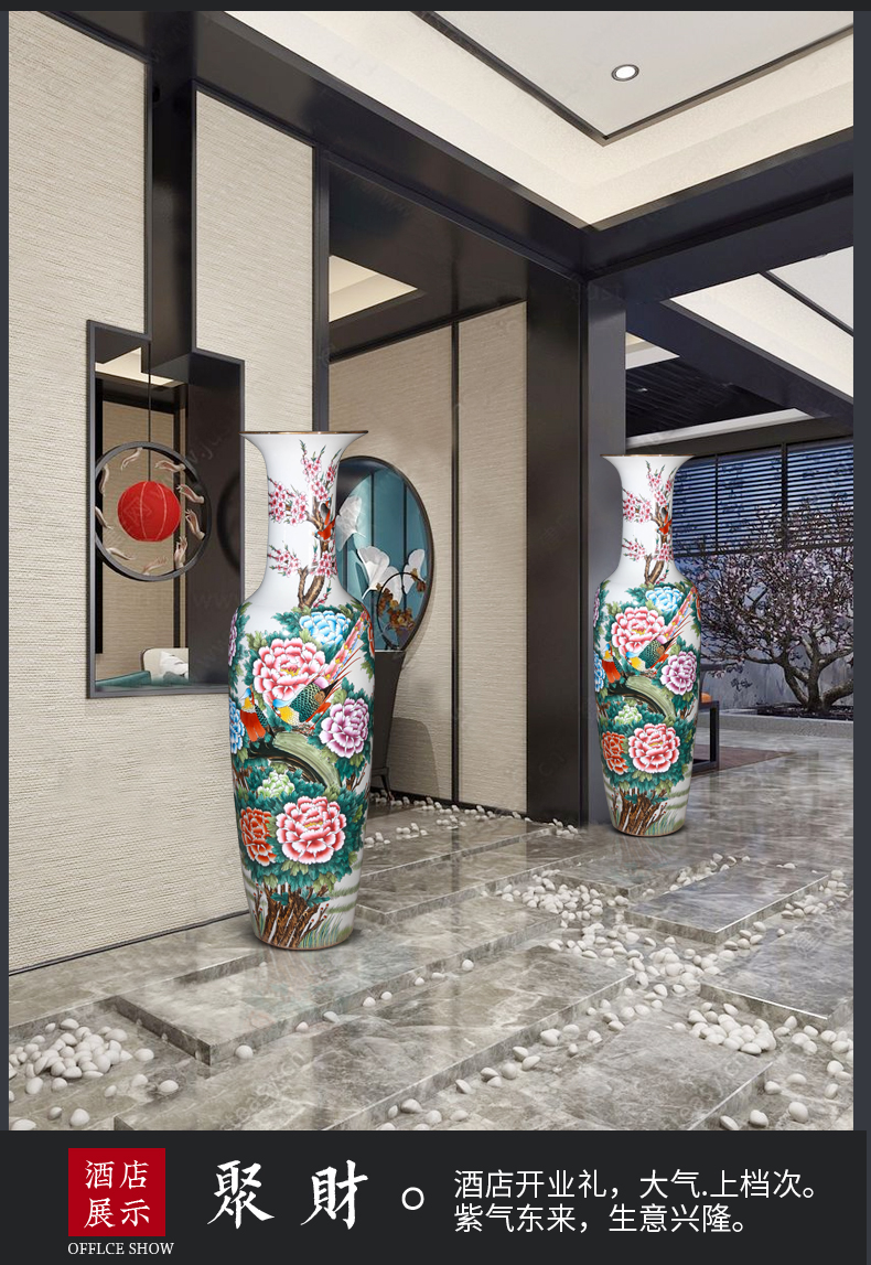 Jingdezhen ceramics new Chinese style household adornment TV ark, furnishing articles, hand - made blooming flowers large vase