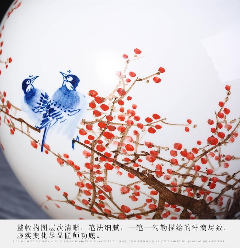 Jingdezhen ceramics famous beaming vase hand - made pomegranate bottles of Chinese style living room home furnishing articles