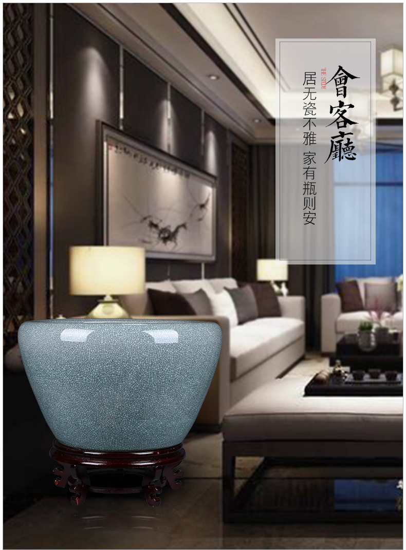 Jingdezhen ceramic archaize crack glaze flower POTS of water culture water lily tank sitting room is suing garden kind of cycas bonsai