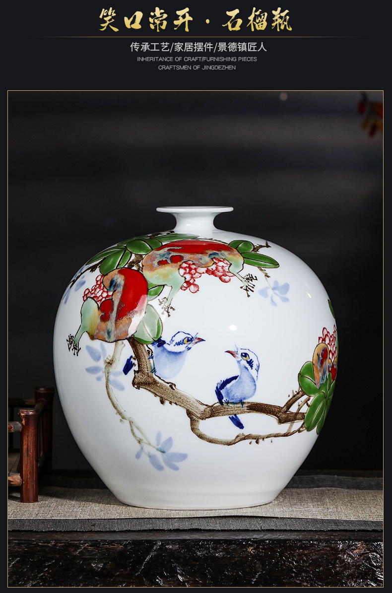 Jingdezhen ceramics famous hand - made vases furnishing articles living room flower arranging Chinese wine home decoration