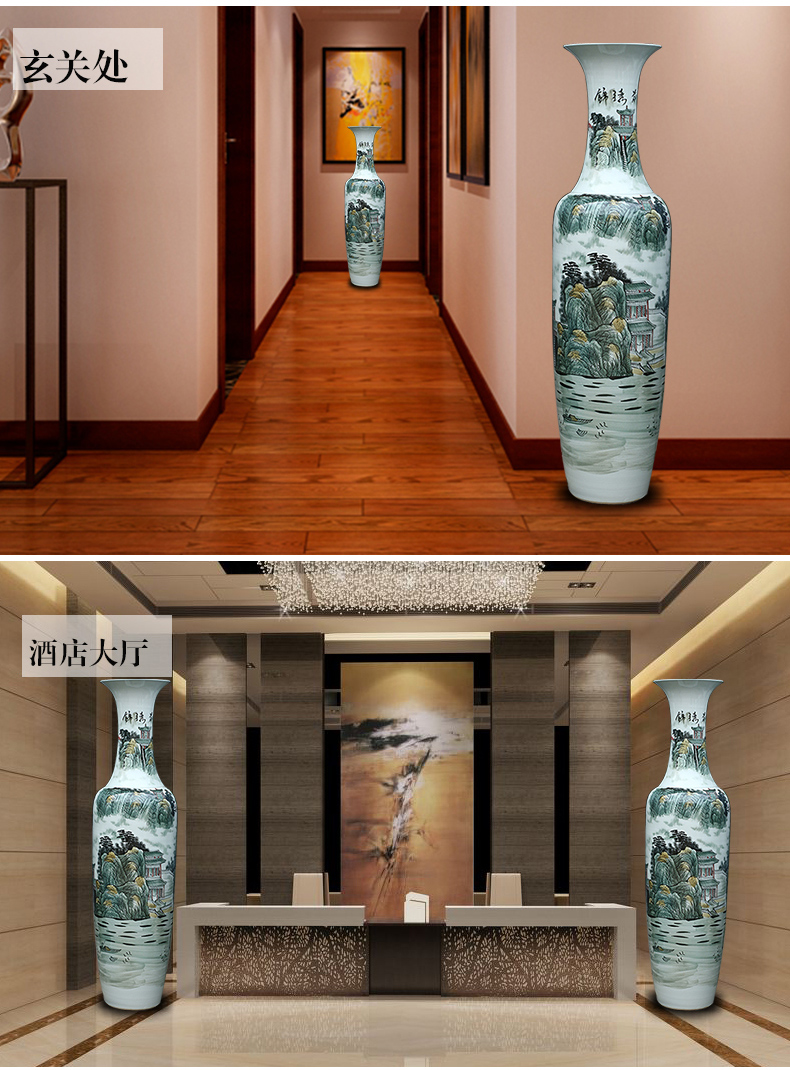 Jingdezhen ceramics hand - made large vases, Chinese style hotel lobby hall decorations furnishing articles business gifts