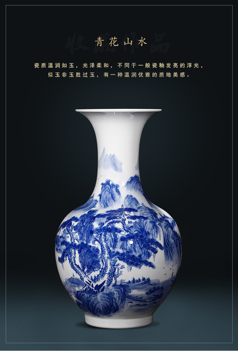 Antique blue and white porcelain of jingdezhen ceramics of large vases, flower arrangement of Chinese style living room home furnishing articles