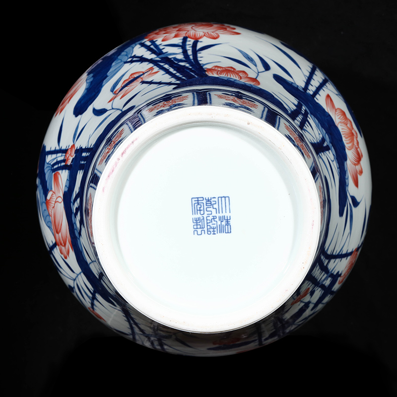 Jingdezhen ceramics mei bottles of Chinese style of large blue and white porcelain vase hand - made lotus sitting room porch place