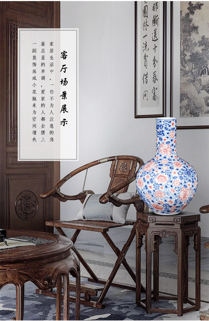 Jingdezhen ceramics imitation qianlong hand - made Chinese blue and white porcelain vases, flower arrangement sitting room porch decoration furnishing articles