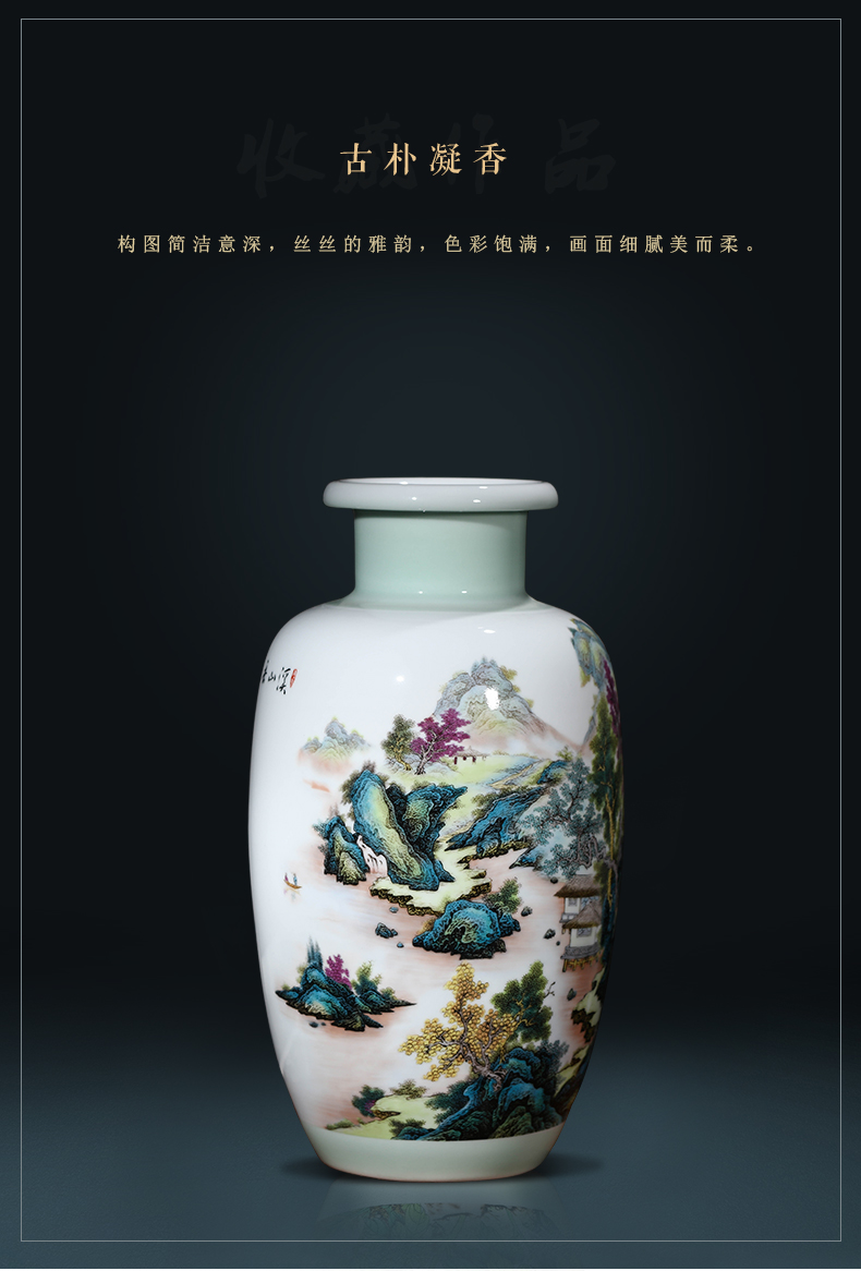 Jingdezhen ceramics vase furnishing articles khe sanh fishing modern new Chinese style sitting room adornment is placed gifts