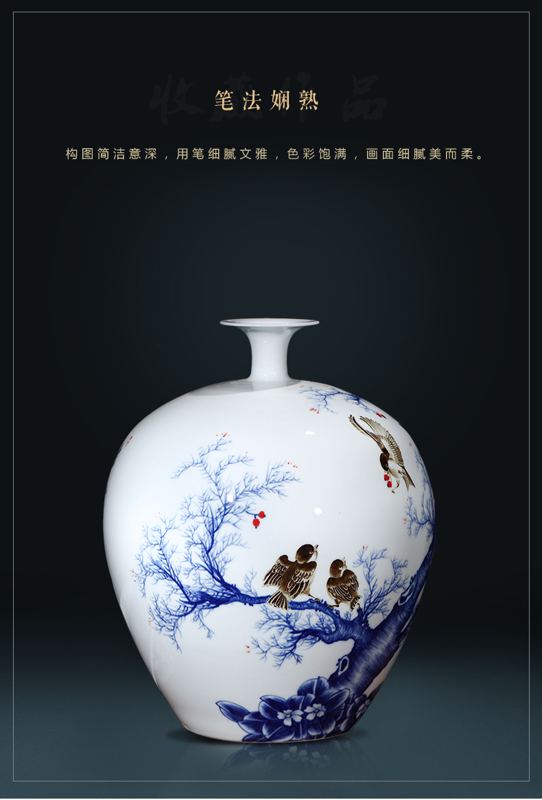 Famous master of jingdezhen ceramics hand - made vases large - sized pomegranate bottle the vibrant new Chinese style living room furnishing articles