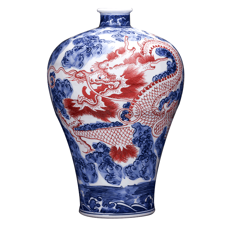 Jingdezhen ceramics imitation qianlong hand - made antique Chinese blue and white porcelain vases, flower arrangement sitting room adornment is placed