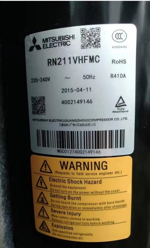 RN211VHFMC RN125VHSMT RN220VHSMT RN222VHFMC Mitsubishi Air Conditioning Compressor 410