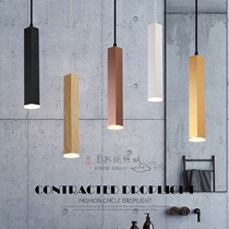 Led dining room Bench Pendant Light Long Barrel Black Hotel Front Desk Minimalist Creative Personality Art Decor Square