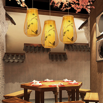 Chinese bamboo art Bamboo chandelier B & B Inn Japanese Tatami Southeast Asian Hot Pot Restaurant Restaurant Zen lamp
