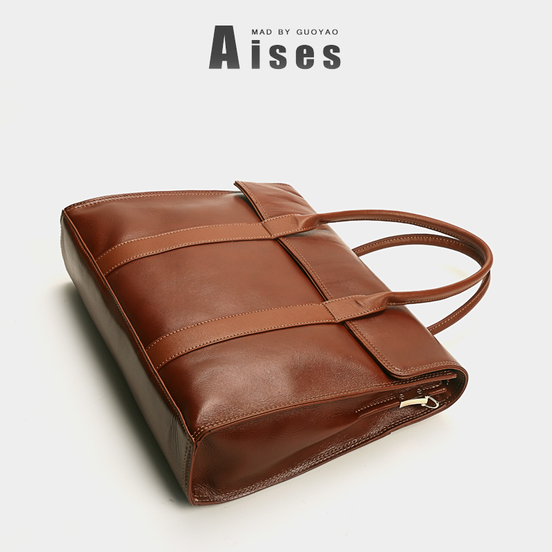 First-Layer Cowhide 2026 New Women's Handbag Genuine Leather Ladies' Briefcase Laptop Bag Business A4 Document