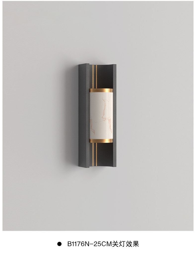 Открытый стене 户外壁灯防水新中式壁灯入户大门灯庭院柱子壁灯仿云石别墅外墙灯 Korea are