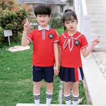 Kindergarten garden clothes summer clothes childrens class clothes first grade primary school uniform set academic style graduation photo performance clothes