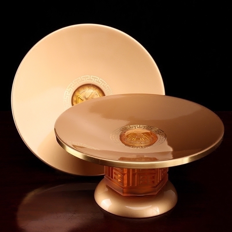 Round Pass Buddha Glazed Fruit Tray For Pan Home Fu Character Fruit Dish Fruit Dish Home Dedicated To Fruit Tray For Buddha Supplies