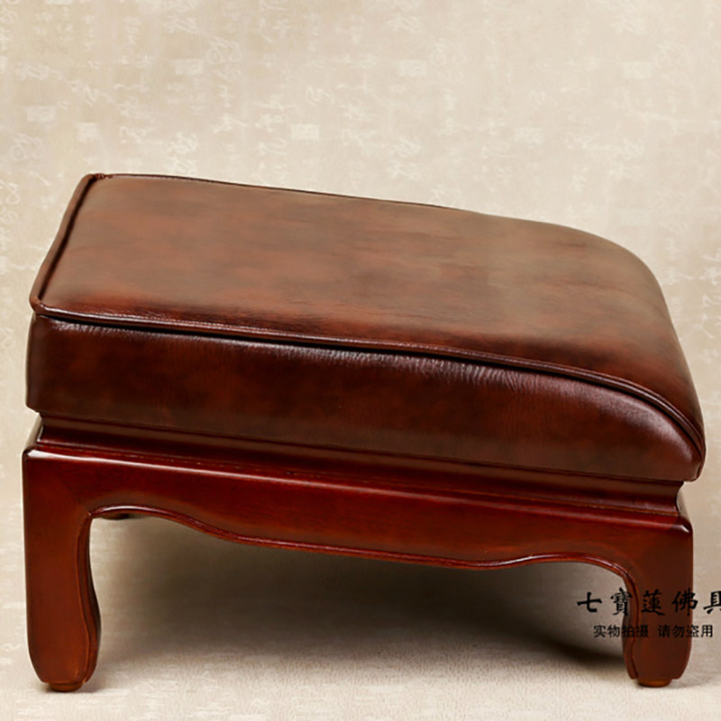 Round pass Buddha with pure solid wood fourlegged leather chair