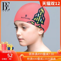Van der Ann childrens silicone swimming cap boy waterproof ear protection swimming cap cute girl Middle Child Hot Spring swimming cap