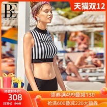 Van der Anns split swimsuit womens ins gather hot spring swimsuit retro stripes slim sports fashion swimwear