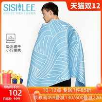 SISIILEE absorbent quick-drying towel enlarged portable men and women printing bath towel absorbent towel swimming beach towel wipe hair towel