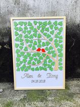 Wedding creative wedding sign-in card heart-shaped wood chip tree love tree DIY handmade materials can be customized