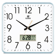 现代简约细边静音金属石英挂钟