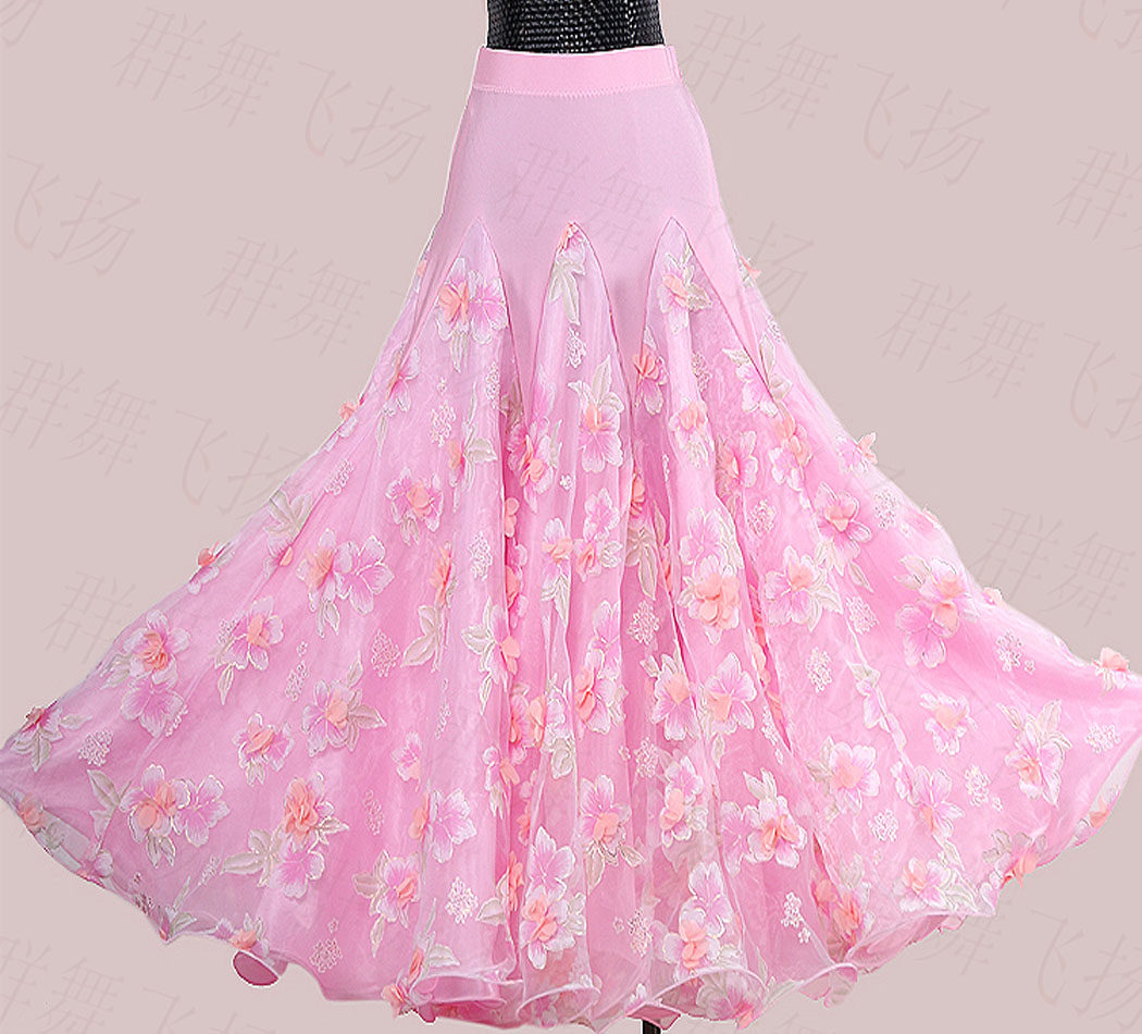 Social dance Giant Hem Skirt Half Body New National Standard Dance Dress Morden Dance Dancer Dress Waltz Interdance Practice