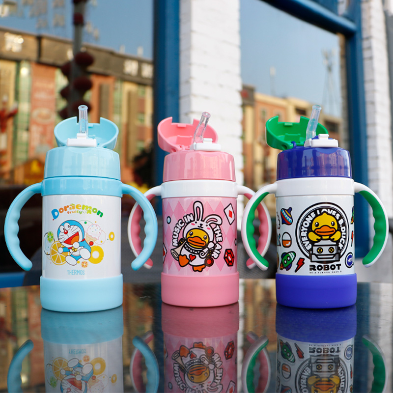 Thermos children's 316 food grade stainless steel thermos cup special for school cup with straw cup set for boys and girls