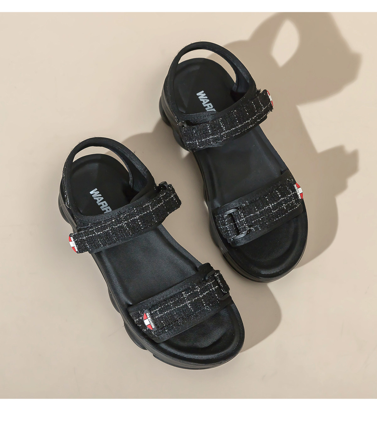 Warrior, обувь, летняя подходит с юбкой на платформе, спортивные сандалии, в стиле Шанель, мягкая подошва warrior / back of 