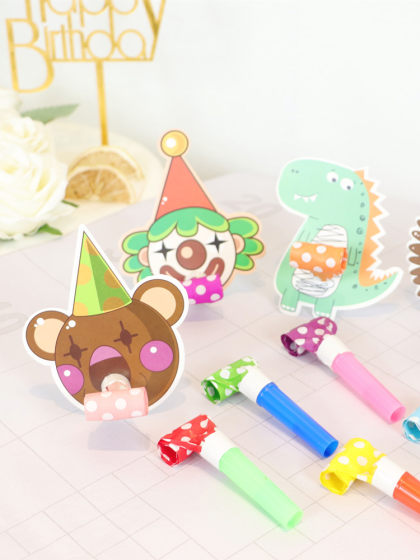 创意儿童可爱吹龙哨子伸缩口哨吹吹卷卡通玩具小宝宝生日派对道具