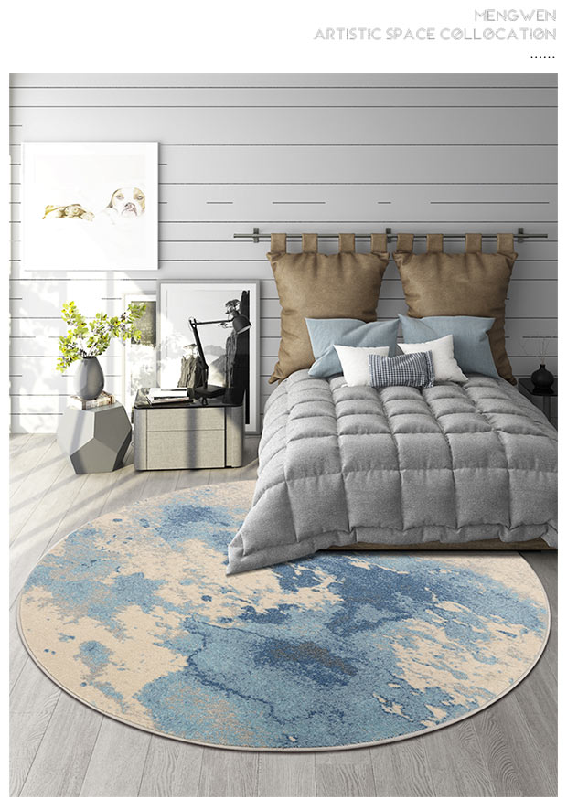 Dream Wen Round Thảm Phòng khách Bắc Âu Phòng ngủ hiện đại Đơn giản Bàn cà phê Mat Đầu giường Trang chủ Bắc Âu - Thảm thảm lông trải sàn phòng ngủ