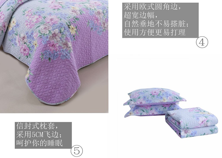 Xuất khẩu vải bông của Mỹ Twill Cottoned Giặt bông Khăn trải giường Ba mảnh Vườn Bông Điều hòa nhiệt độ Mùa hè mát mẻ - Trải giường chăn trải giường