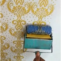 Hot Sell 5 Inch Printed Roller Brushed Wall Tool Liquid Wallpaper Printed Drum Material Case Thever Paint Pattern Roller