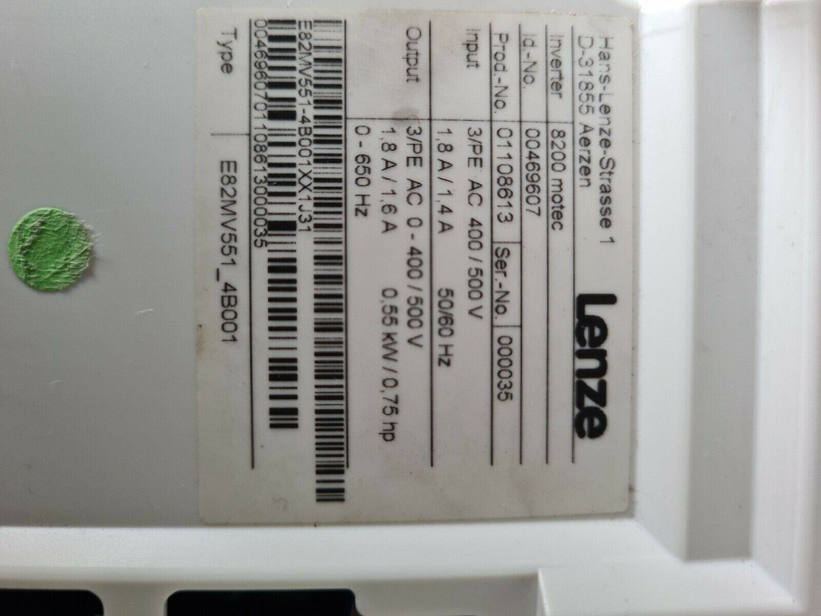 German Lenze inverter E82EV303K4B302
