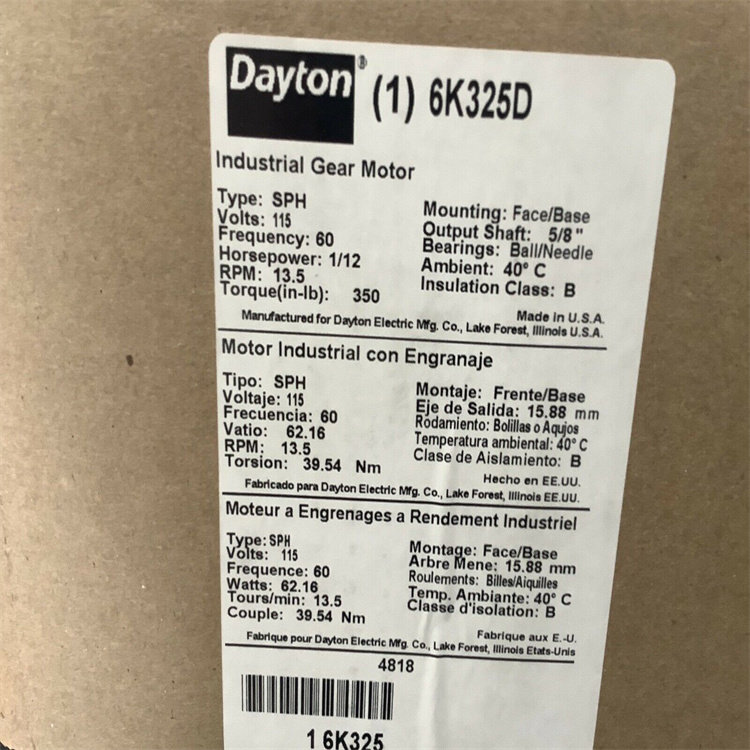 USA DAYTON motor 6K329 in the United States of America