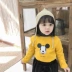 McGee Bear Girl Winter Phim hoạt hình hoạt hình Áo sơ mi cổ cao cộng với áo len trẻ em Áo ấm trẻ em Áo thun dày Hàn Quốc quần áo bé gái Áo thun