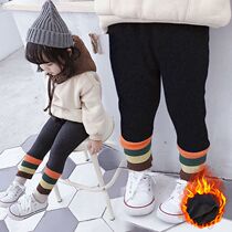Baby velvet autumn and winter female baby cotton pants thickened leggings Spring and autumn baby winter one-piece velvet pants for girls